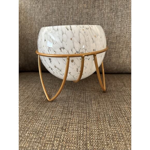 Jewelry Trinket Potpourri Box Bowl Container/Vase with Copper Metal Stand - Picture 2 of 10